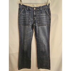 Arizona Hipster Jeans Juniors Size 3 Blue Stretch Bootcut Flap Pockets